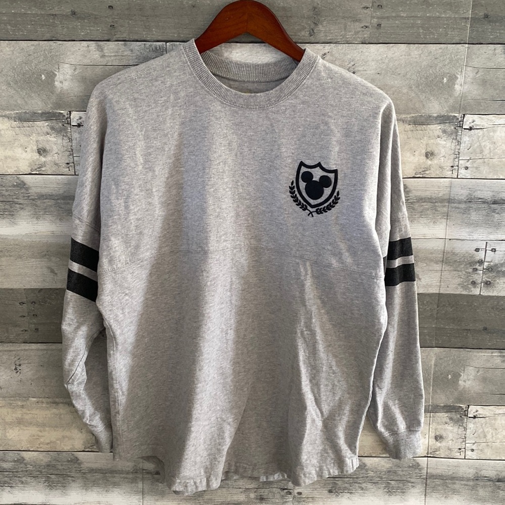 WALT DISNEY MICKEY MOUSE LONG SLEEVE JERSEY HEATHER GREY WOMEN’S SMALL